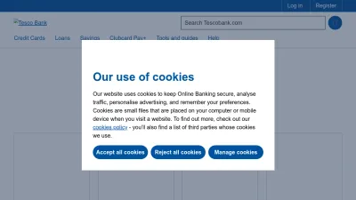 Screenshot of Tescobank.com