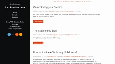 Screenshot of Incolumitas.com