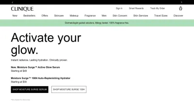 Screenshot of Clinique.com