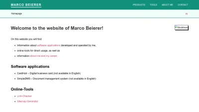 Screenshot of Marcobeierer.com