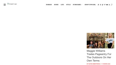 Screenshot of Cowgirlmagazine.com