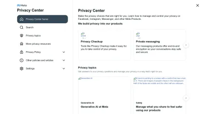 Screenshot preview of privacycenter.instagram.com