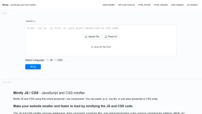 Screenshot of Minifier.org