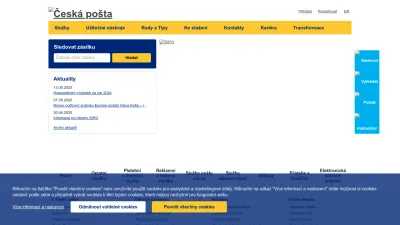 Screenshot of Ceskaposta.cz