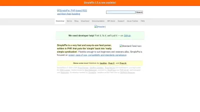 Screenshot of Simplepie.org