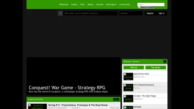 Screenshot of Indiedb.com