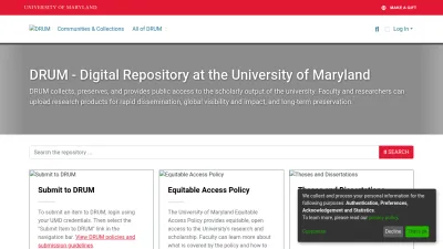 Screenshot of Drum.lib.umd.edu