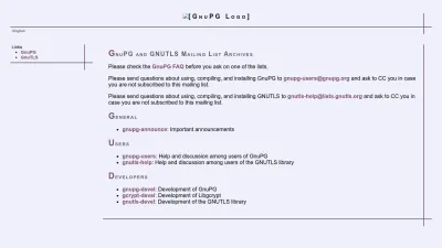 Screenshot of Lists.gnupg.org