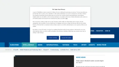 Screenshot of Broadcastnow.co.uk