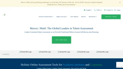 Screenshot preview of mettl.com