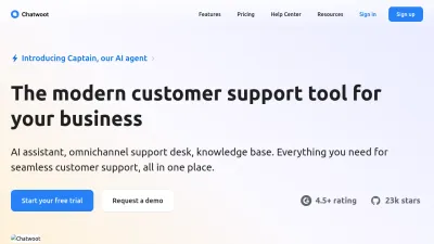 Screenshot of Chatwoot.com