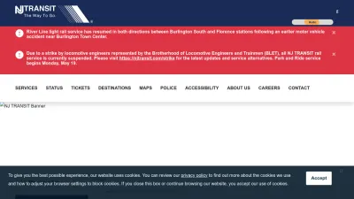 Screenshot of Njtransit.com
