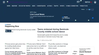 Screenshot of Wftv.com
