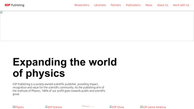 Screenshot of Ioppublishing.org