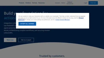 Screenshot of Mulesoft.com