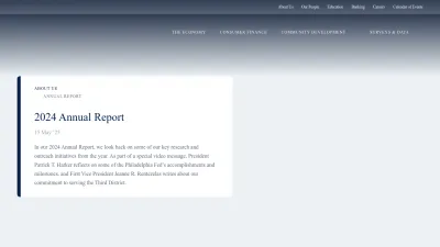 Screenshot of Philadelphiafed.org