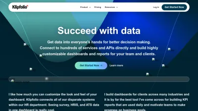 Screenshot of Klipfolio.com
