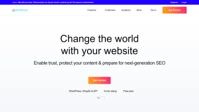 Screenshot preview of wordproof.com