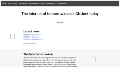 Screenshot of Gnunet.org
