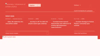 Screenshot of Symmetrymagazine.org