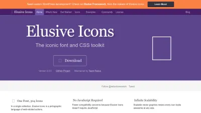 Screenshot of Elusiveicons.com