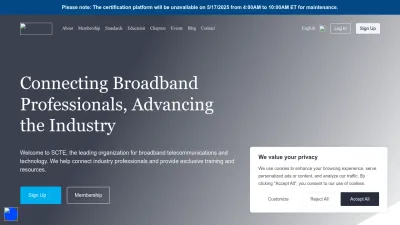 Screenshot of Scte.org