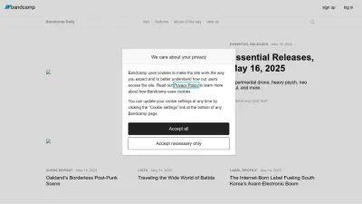 Screenshot of Daily.bandcamp.com