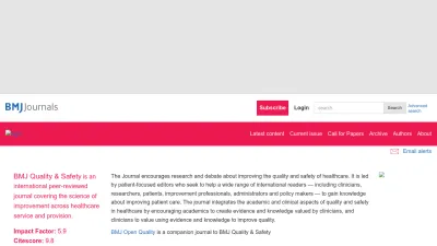 Screenshot of Qualitysafety.bmj.com