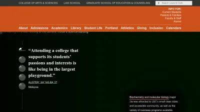 Screenshot of Lclark.edu
