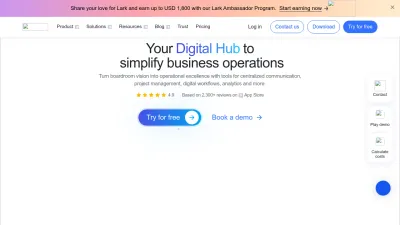 Screenshot of Larksuite.com