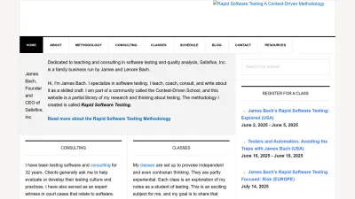 Screenshot of Satisfice.com