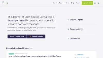 Screenshot of Joss.theoj.org