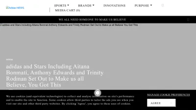 Screenshot of News.adidas.com