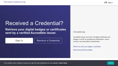 Screenshot of Credential.net