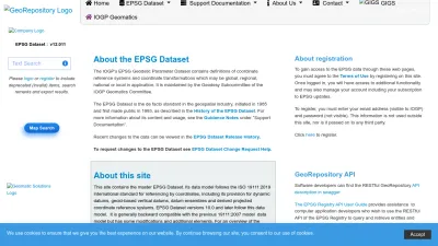 Screenshot of Epsg.org