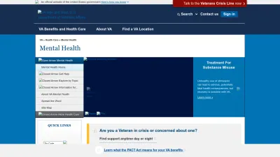 Screenshot of Mentalhealth.va.gov