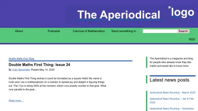 Screenshot of Aperiodical.com