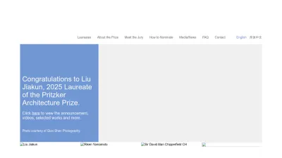 Screenshot of Pritzkerprize.com