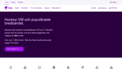 Screenshot of Telia.se