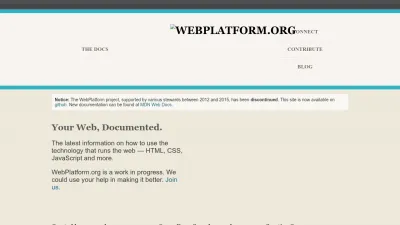 Screenshot of Webplatform.github.io