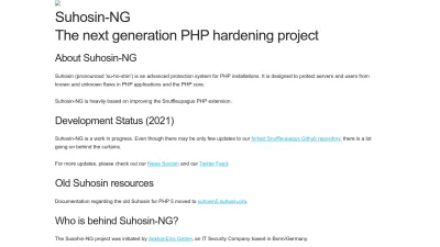 Screenshot of Suhosin.org