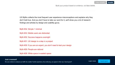 Screenshot of Uxmyths.com