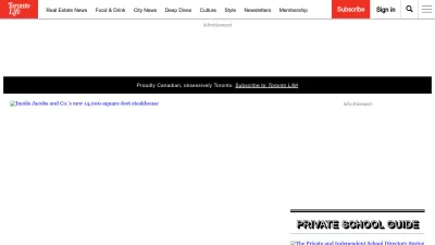 Screenshot preview of torontolife.com