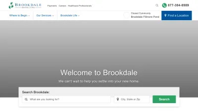 Screenshot of Brookdale.com