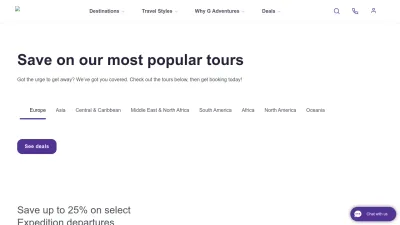 Screenshot of Gadventures.com