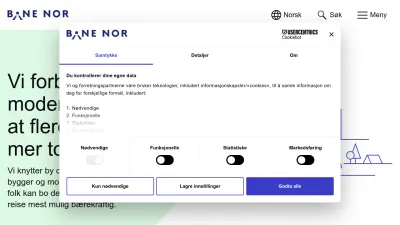 Screenshot of Banenor.no
