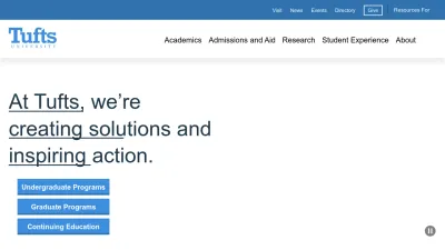 Screenshot preview of tufts.edu