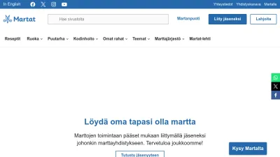 Screenshot of Martat.fi