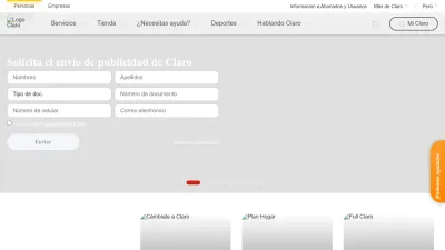 Screenshot of Claro.com.pe