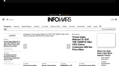 Screenshot preview of infowars.com